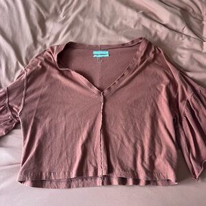 Women's Rust V-Neck Top